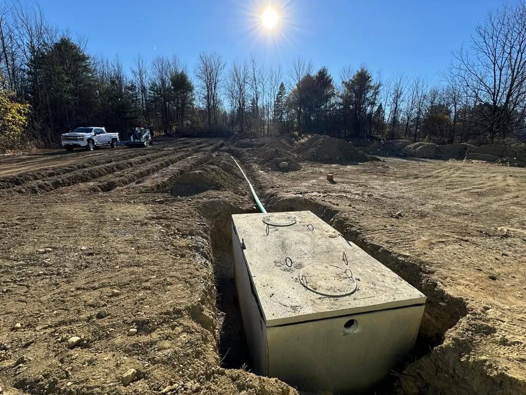 Septic tank installation excavation